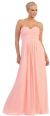 Strapless Empire Cut Pleated Long Bridesmaid Prom Dress in Blush